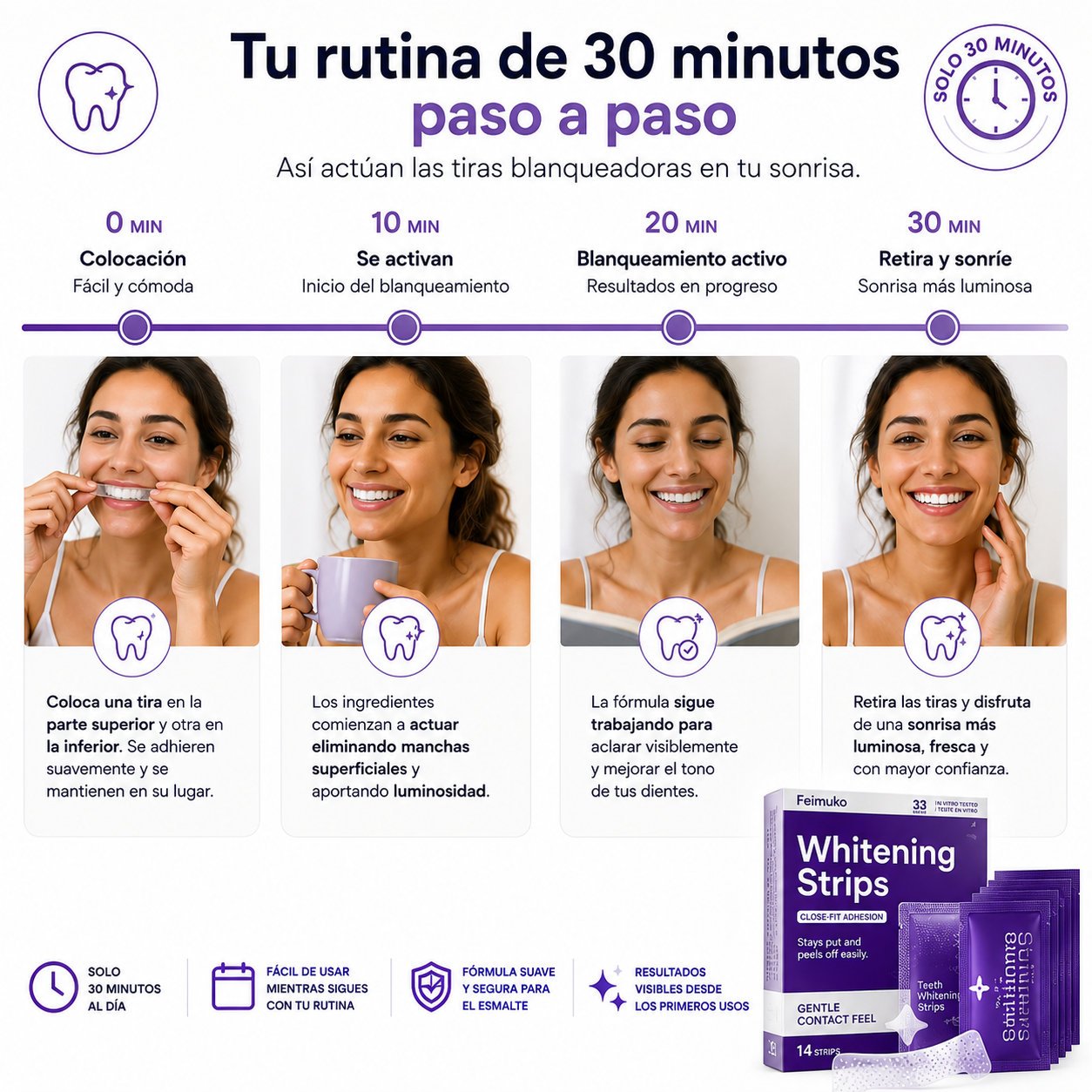 Smile™ Tiras blanqueadoras dentales