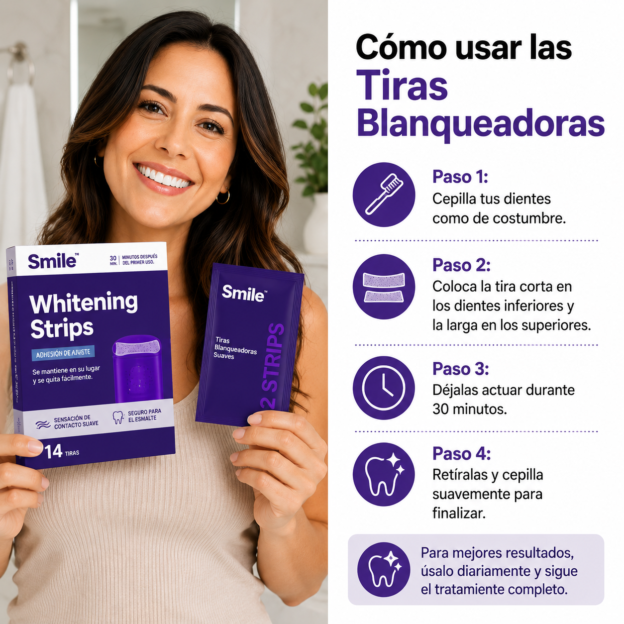 Smile™ Tiras blanqueadoras dentales