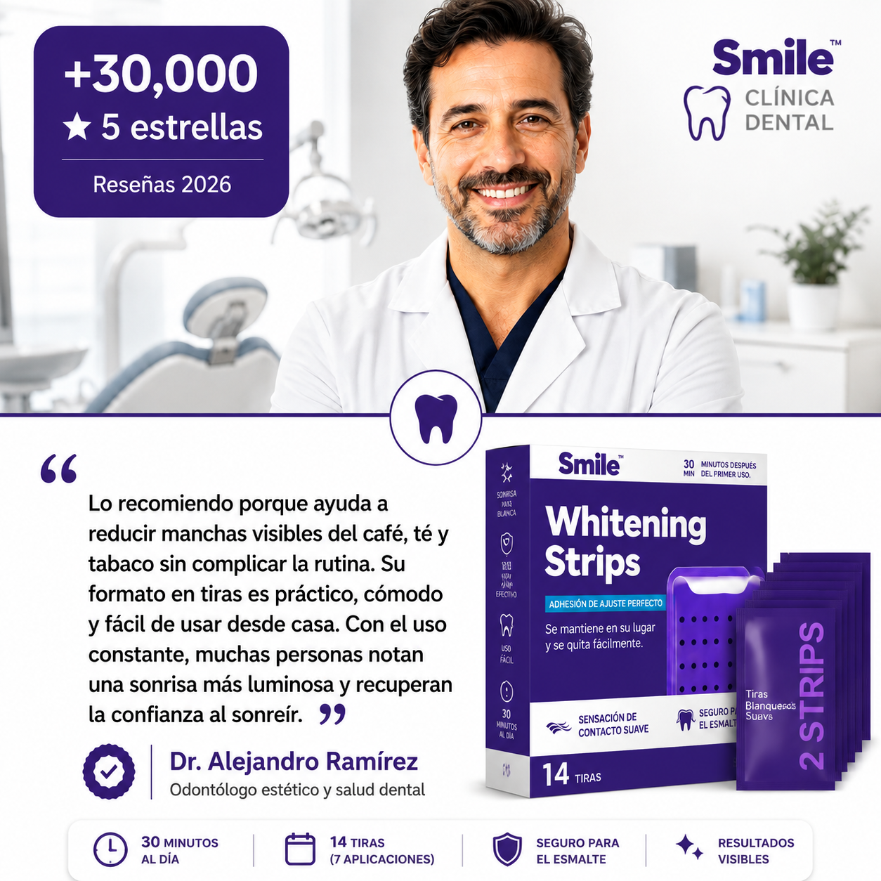 Smile™ Tiras blanqueadoras dentales
